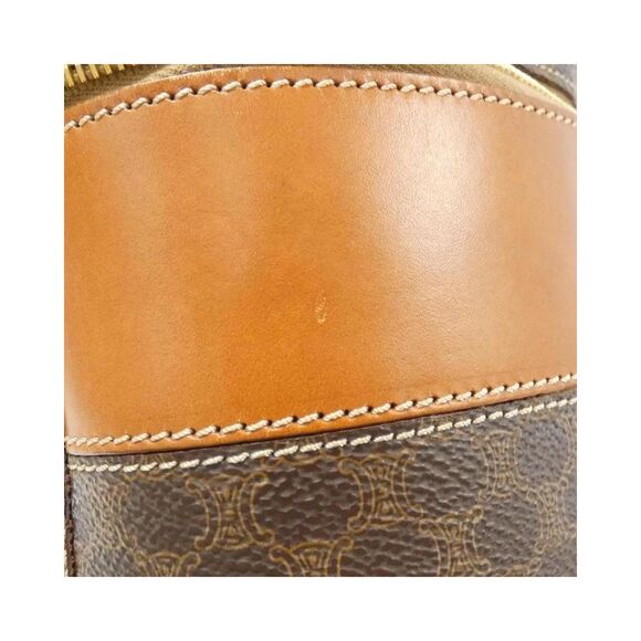 Pre Loved Celine Vintage TwoTone Top Handle Handbag Women Brown - Picture 5 of 8